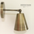 Aplique de pared dorado viejo MINI múltiples movimientos verticales en 2 sectores y pantalla Petit