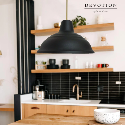 Lámpara colgante de techo Elixir negra con dorado