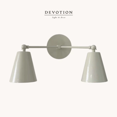 Aplique de pared Greige de 2 Luces con pantallas petit - comprar online