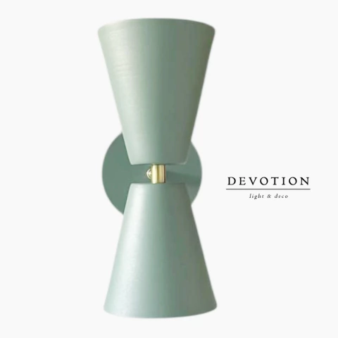 Aplique de pared bidireccional de dos luces verde con dorado mate - comprar online