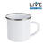 Caneca Enamel Aço Inox p/Sublimação Borda Prata - Branco 360ml