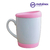 Caneca Cerâmica Branca p/ Sublimação Tampa e Base de Silicone Rosa 365ml