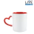 Caneca Cerâmica Branca p/ Sublimação 325ml Alça Coração e Interno