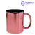 Caneca Cerâmica Metalizada p/ Sublimação Rosa Interno Preto 325ml