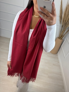 Lenço Cashmere Liso Básico Vermelho na internet