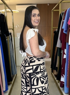 Cropped Linho Isabele Cru - comprar online
