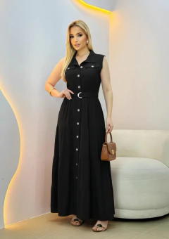 Vestido Longo Regata Ana Preto - loja online