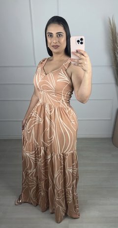 Vestido Longo Taina Nude 3408 - loja online
