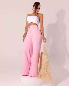 Calça Max Pantalona Rosa 23092 na internet
