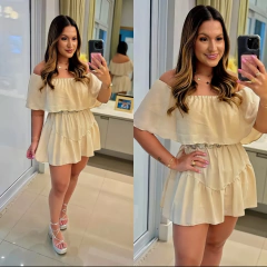 Vestido Macaquinho Kessia Nude - AUTHENTIC STORE LTDA