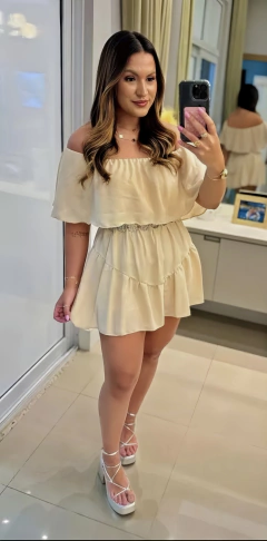 Vestido Macaquinho Kessia Nude