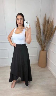 Saia Longa Envelope Crepinho Preto na internet