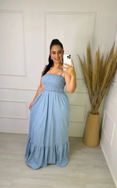 Vestido Jeans Claro Hermione na internet