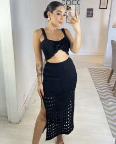Conjunto Modal Cropped Saia Deyse Preto - comprar online