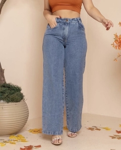 Calça Jeans Marmorizada Wide Leg - loja online