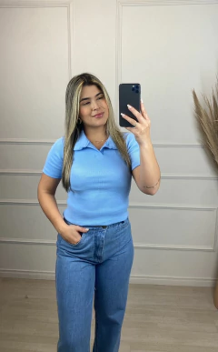 Blusa Ribana Gola Polo Azul - AUTHENTIC STORE LTDA
