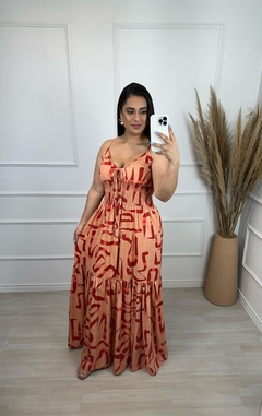 Vestido Laguna Estampado Terracota - loja online