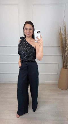 Blusa Manga Nula Poá Preto - loja online