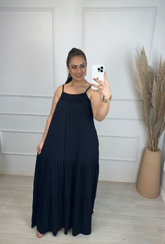 Vestido Longo Viscolinho Claudia Preto - AUTHENTIC STORE LTDA