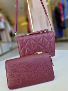 Kit Bolsa Transversal De Ombro Mily Marsala - comprar online