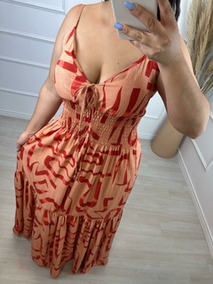 Vestido Laguna Estampado Terracota na internet