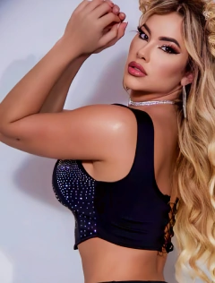 Cropped Com Strass Debora - comprar online