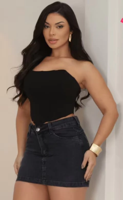 Imagem do Saia Curta Jeans Estonada Preto