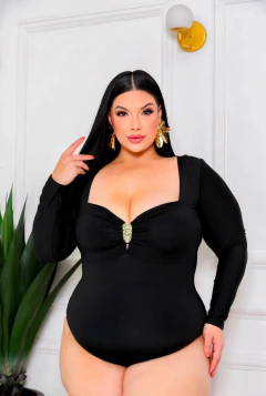 Body Plus Suplex Detalhe Fivela Dourada Preto na internet