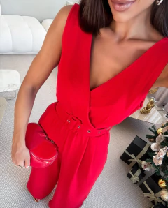 Macacão Transpassado Katia Vermelho - AUTHENTIC STORE LTDA