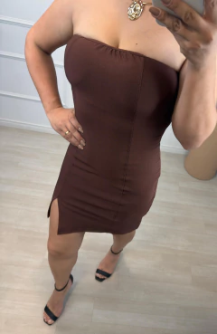 Vestido Curto Thais Marrom - comprar online