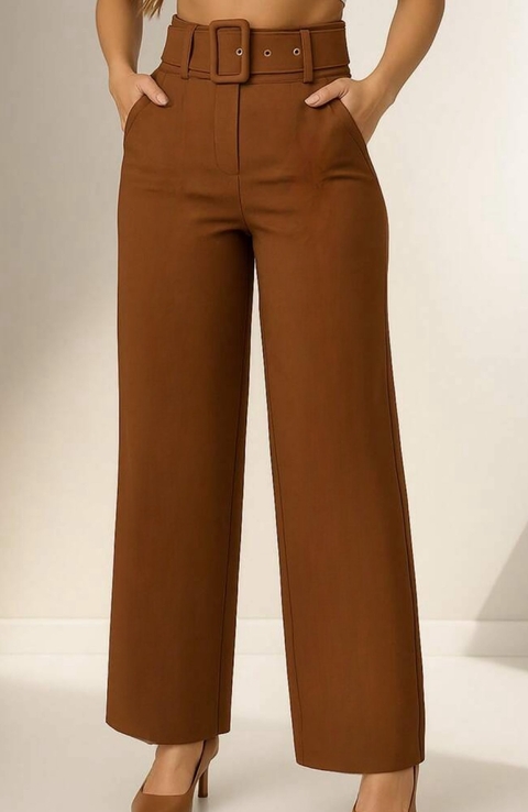 Calça Alfaiataria Carla Marrom - comprar online