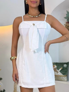 Macaquinho Laço E Aplique Dourado Branco na internet