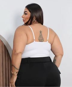 Cropped Plus Rendado Branco na internet