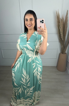 Vestido Longo Kaftan Verde 70257 - loja online