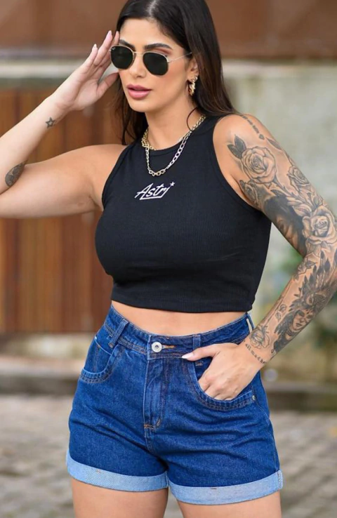 Shorts Jeans Mom Escuro Livia