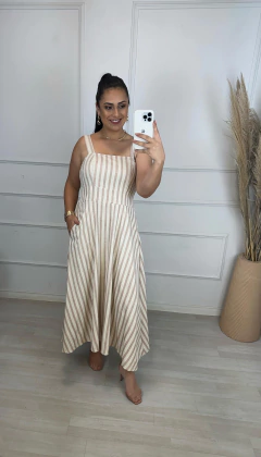 Vestido Linho Midi Rebeca Rose - AUTHENTIC STORE LTDA