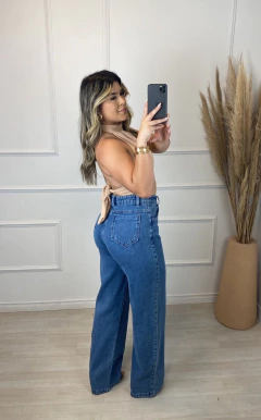 Calça Jeans Marmorizada Wide Leg - loja online