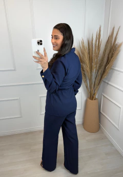 Conjunto Camisa Mais Calça Pantalona Azul Marinho - AUTHENTIC STORE LTDA