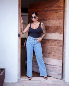 Calça Wide Leg Camila Jeans Claro - comprar online