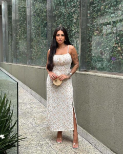 Vestido Midi Camponesa Luiza Off - AUTHENTIC STORE LTDA