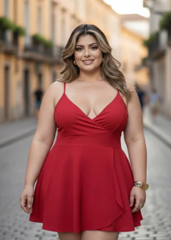 Vestido Macaquinho Fake Envelope Vermelho - comprar online