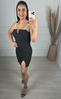 Vestido Curto Allana Preto 1624 - loja online