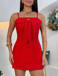 Macaquinho Laço E Aplique Dourado Vermelho na internet