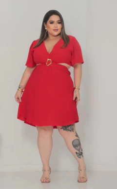 Macaquinho Transpassado Fivela Organica Vermelho na internet