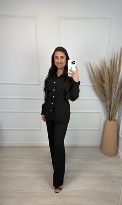 Conjunto Camisa Mais Calça Pantalona Preto - loja online
