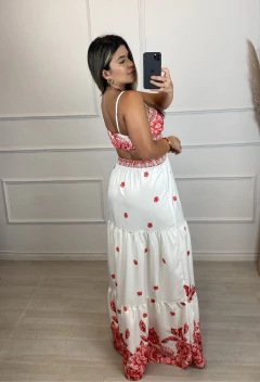 Vestido Grego Cintura Cruzada Vermelho - comprar online