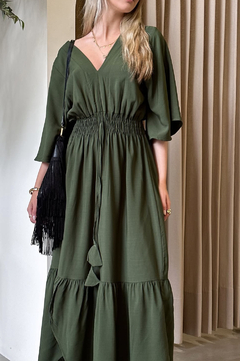 Imagem do Vestido Kaftan Tamires Verde Militar