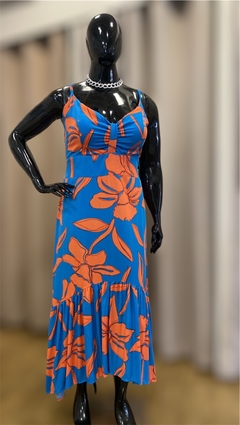 Vestido Longo Plus Regina Azul