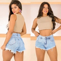 Shorts Jeans Monique Jeans Claro na internet