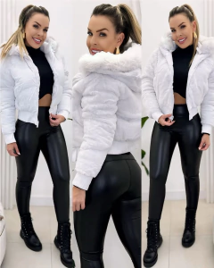 Puffer Dupla Face Aline Branca - comprar online
